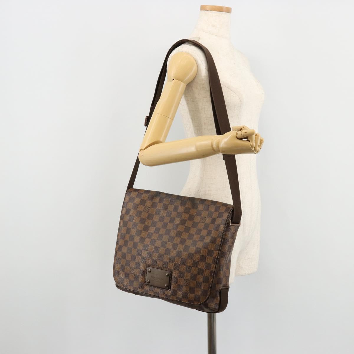 LOUIS VUITTON Damier Ebene Brooklyn PM Shoulder Bag N51210 LV Auth BA12333