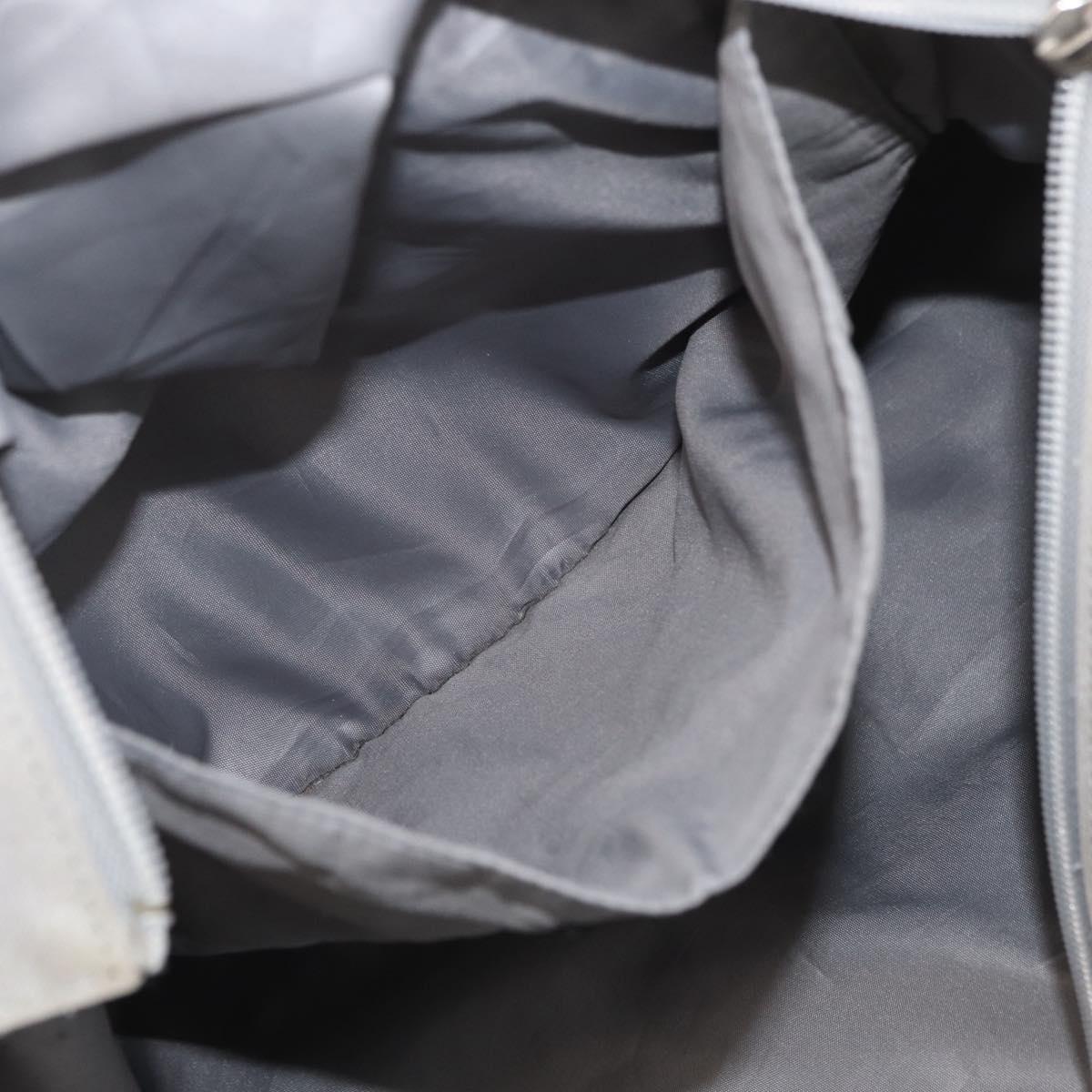 CHANEL Tote Bag Canvas Gray Silver CC Auth BA12334