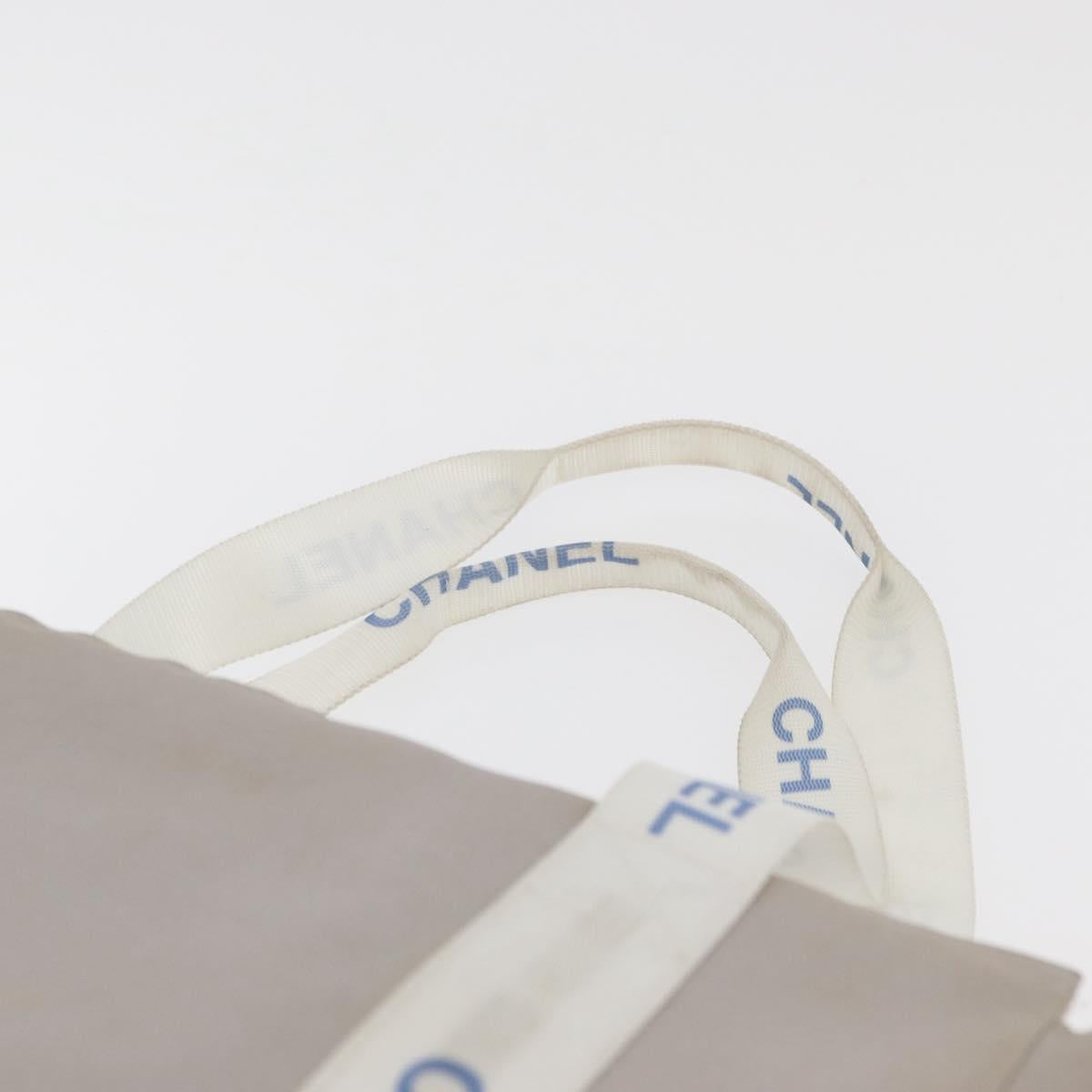 CHANEL Tote Bag Canvas Gray Silver CC Auth BA12334