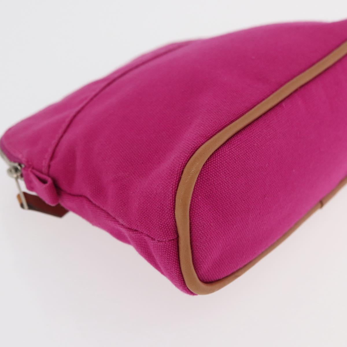HERMES Bolide MM Pouch Canvas Pink Silver Auth BA12339A