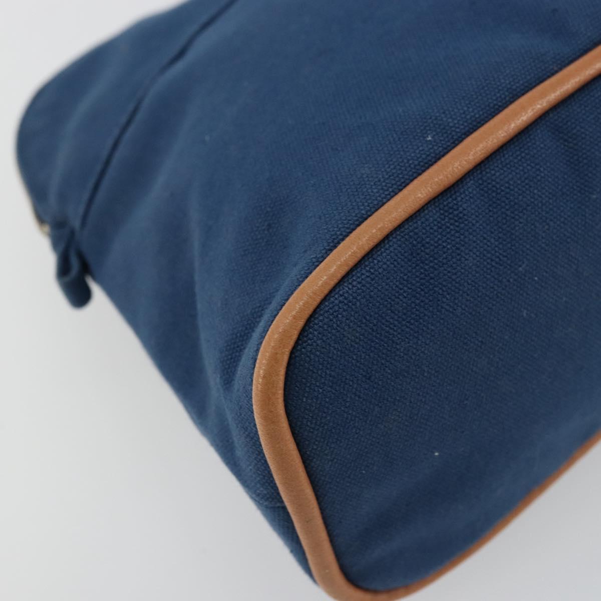HERMES Bolide 25 Pouch Canvas Navy Silver Auth BA12340A