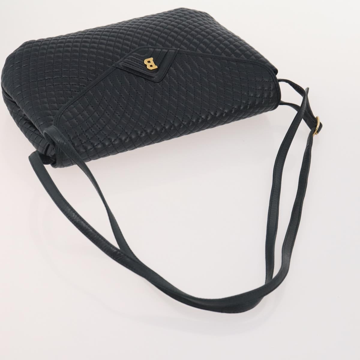 BALLY Shoulder Bag Leather 3 Set Navy Black Brown Auth BA12350