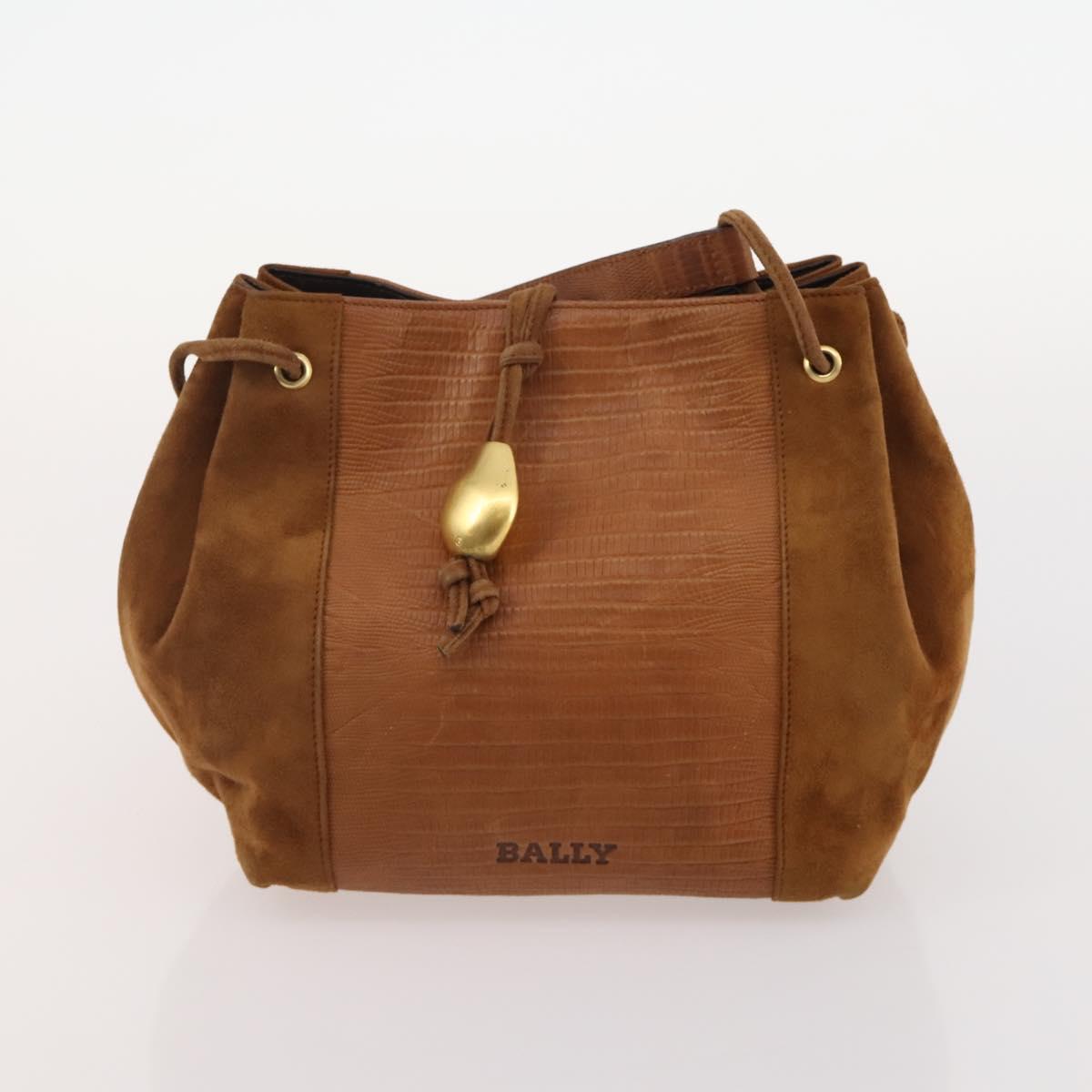 BALLY Shoulder Bag Leather 3 Set Navy Black Brown Auth BA12350