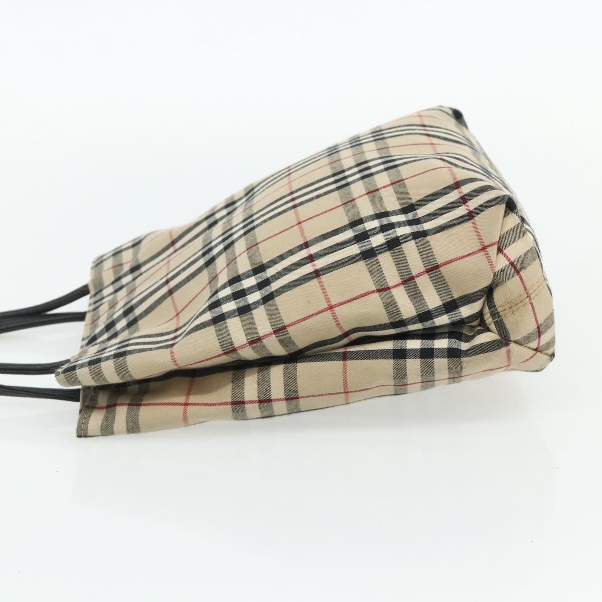 HERMES Burberry Nova Check Hand Bag Canvas 2 Set Beige Black Auth BA12351
