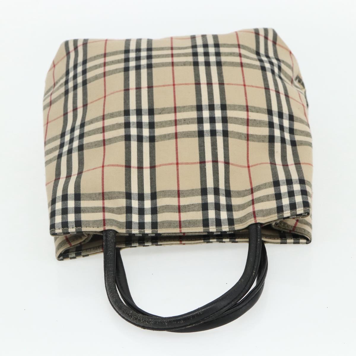 HERMES Burberry Nova Check Hand Bag Canvas 2 Set Beige Black Auth BA12351