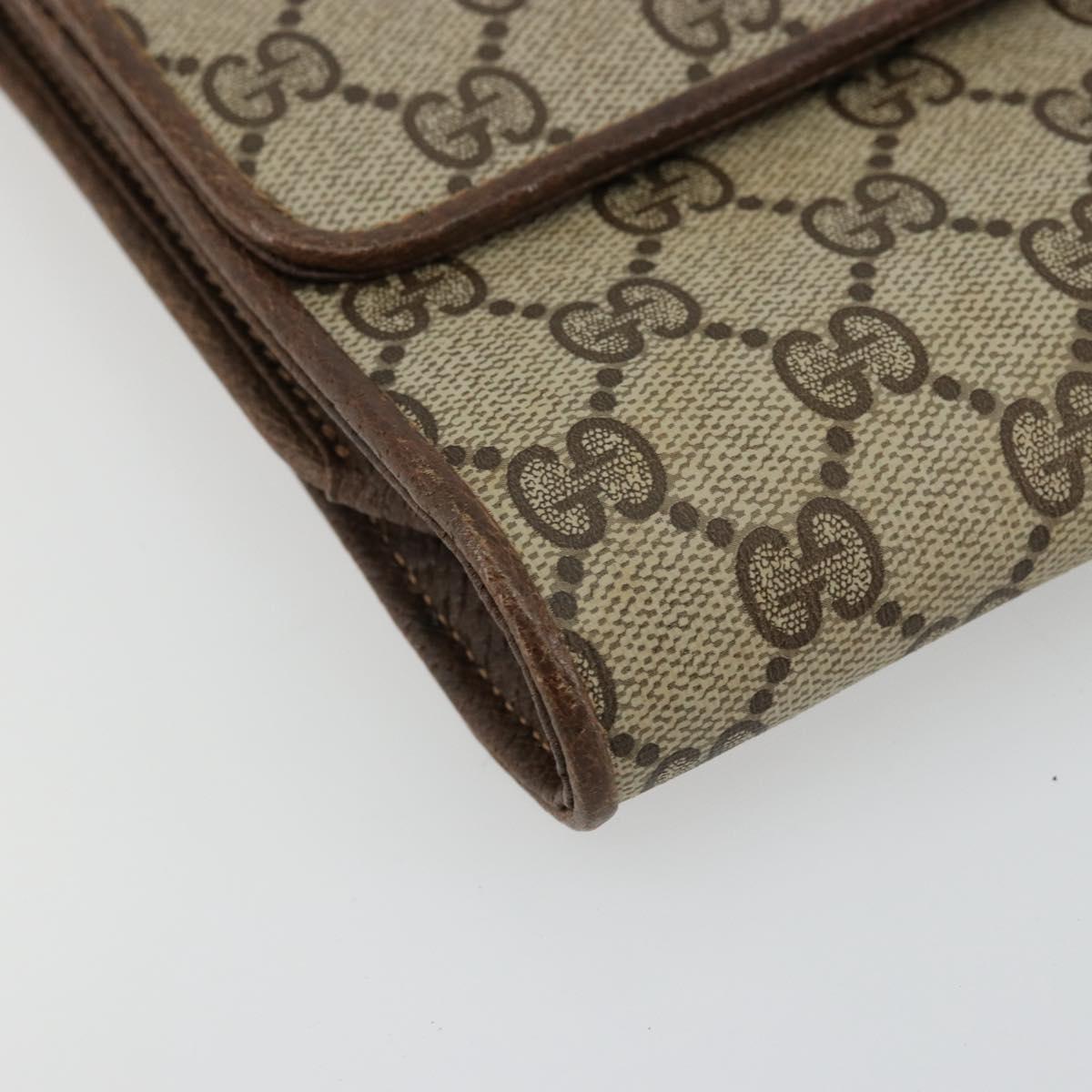 GUCCI GG Supreme Shoulder Bag PVC Beige Gold 904 02 050 Auth BA12354