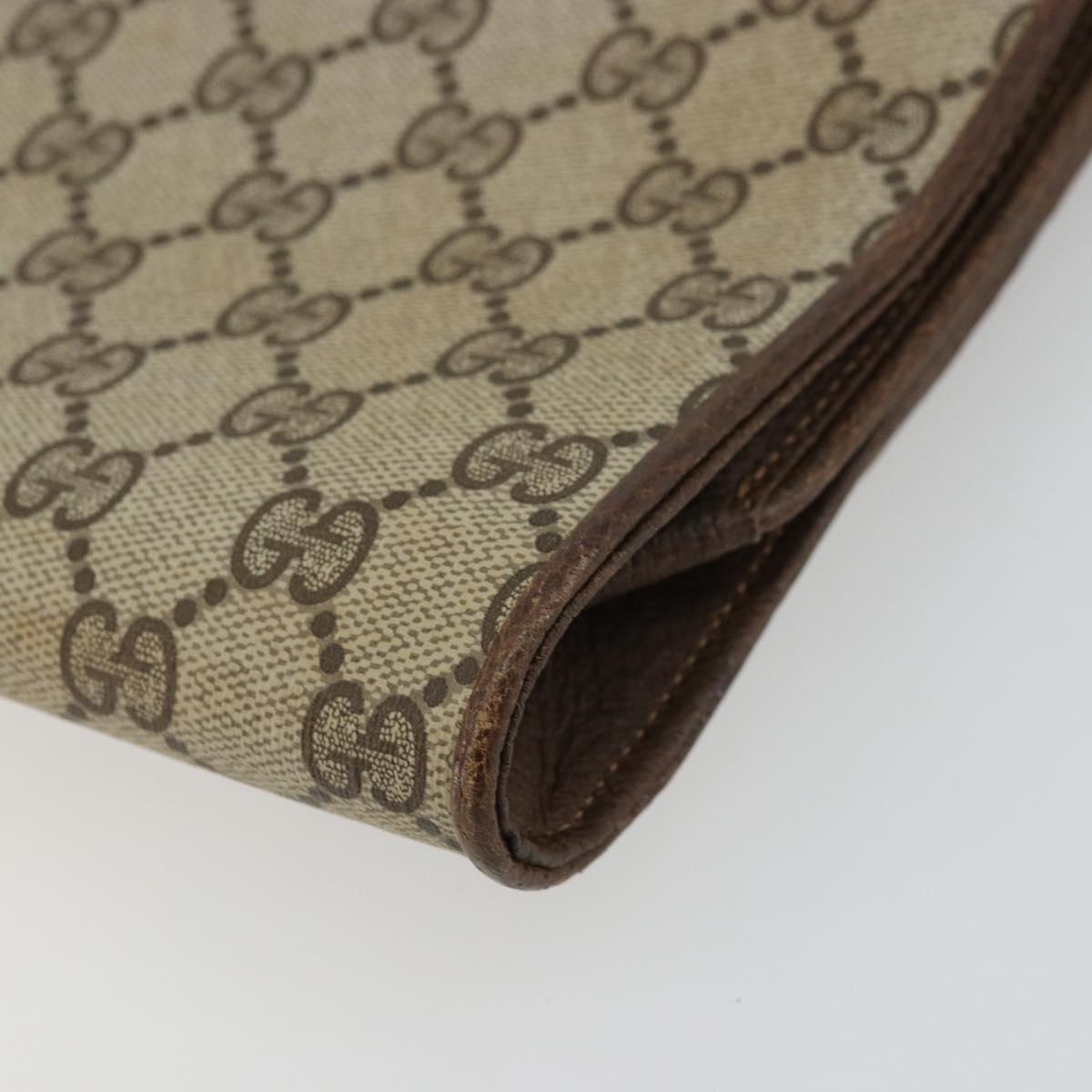 GUCCI GG Supreme Shoulder Bag PVC Beige Gold 904 02 050 Auth BA12354