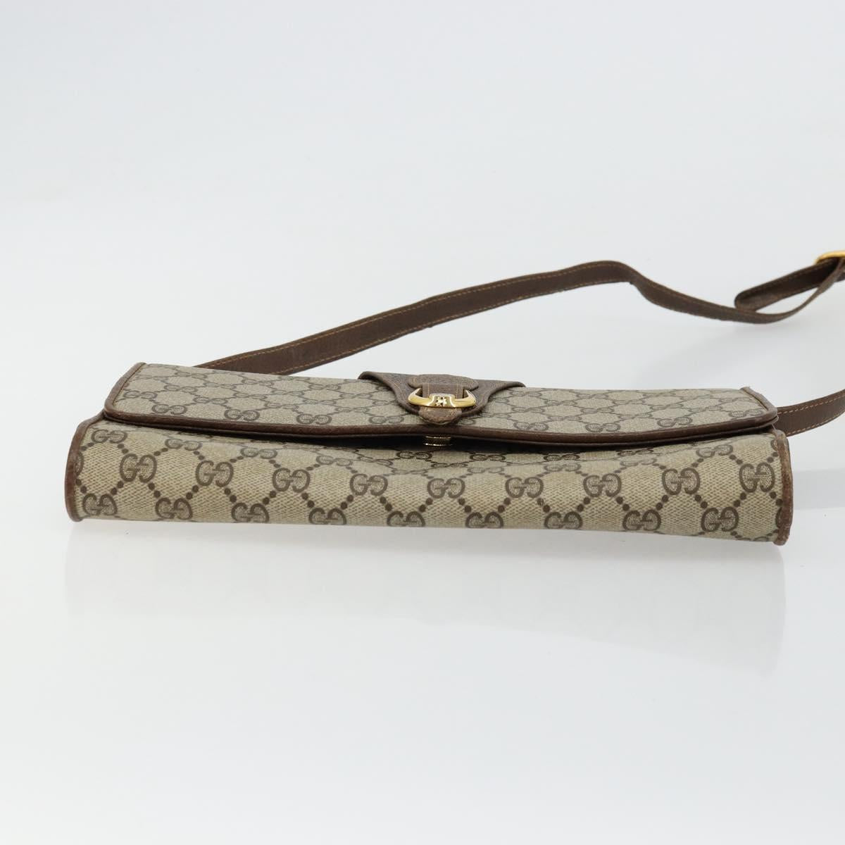 GUCCI GG Supreme Shoulder Bag PVC Beige Gold 904 02 050 Auth BA12354