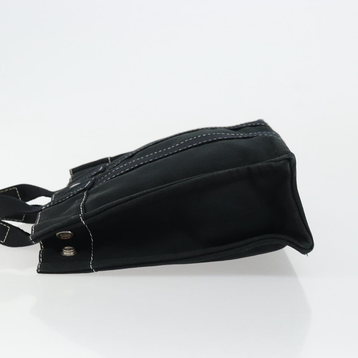 HERMES Fourre Tout PM Hand Bag cotton Black Silver Auth BA12358A