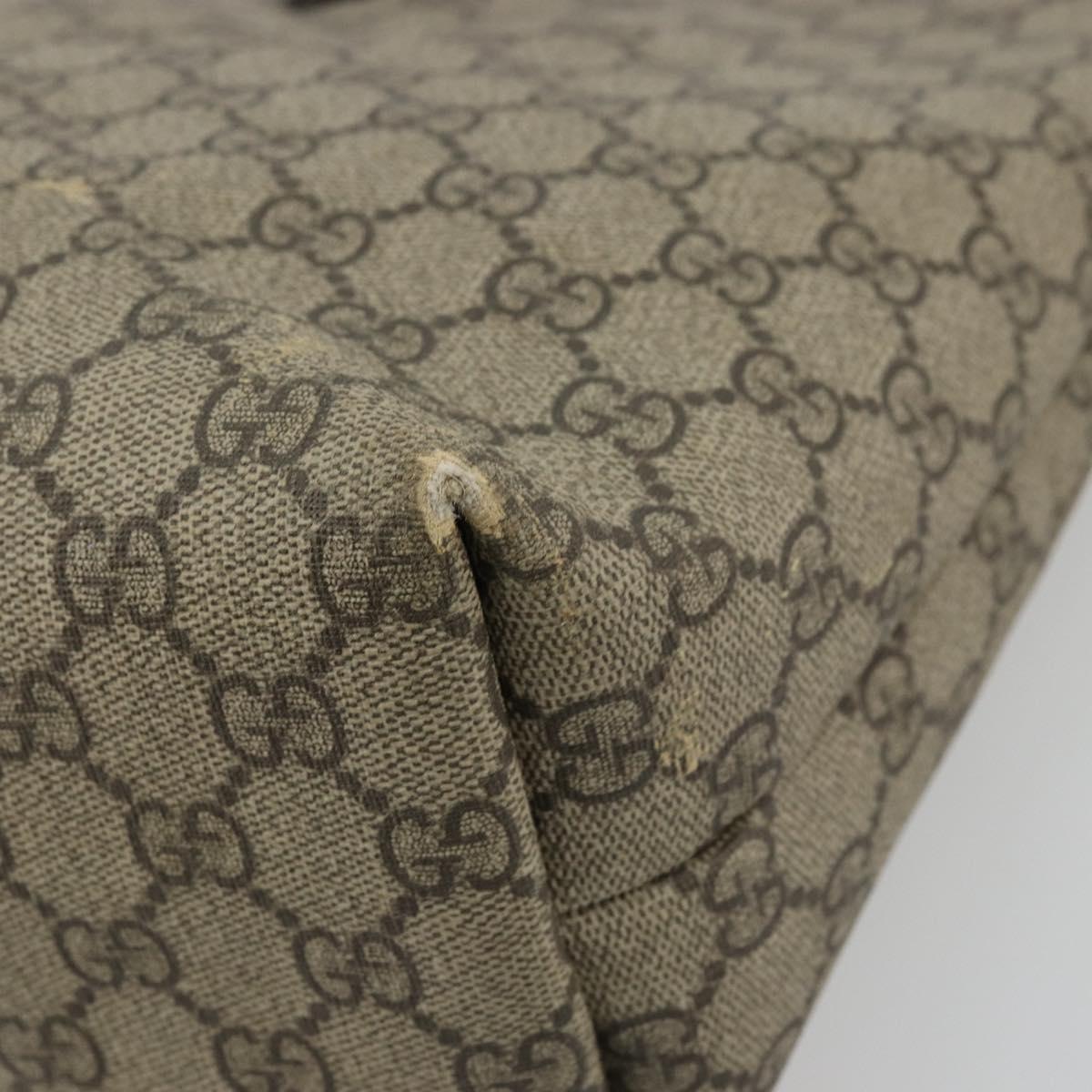 GUCCI GG Supreme Web Sherry Line Tote Bag PVC Beige Gold 211134 Auth BA12361