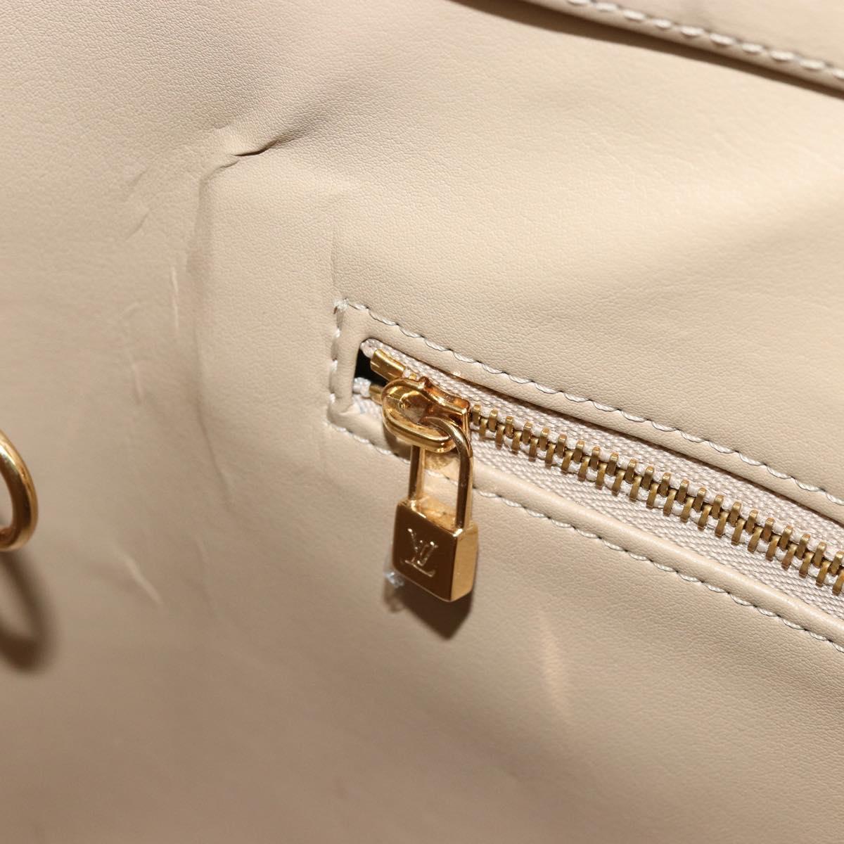 LOUIS VUITTON Monogram Vernis Houston Hand Bag Beige M91004 LV Auth BA12367