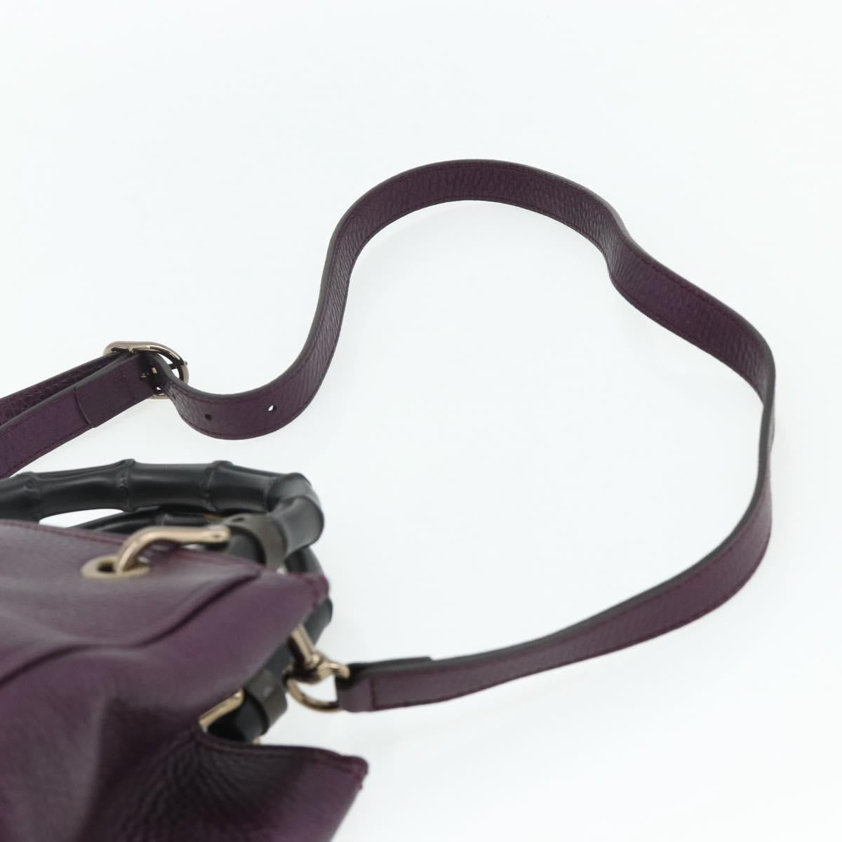 GUCCI Bamboo Hand Bag 2way Purple 336032 Auth BA12378A