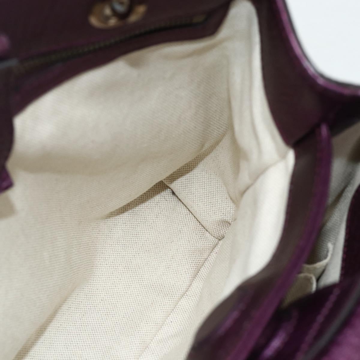 GUCCI Bamboo Hand Bag 2way Purple 336032 Auth BA12378A