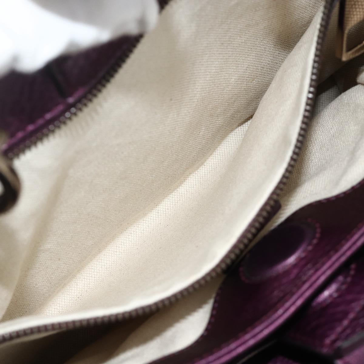 GUCCI Bamboo Hand Bag 2way Purple 336032 Auth BA12378A