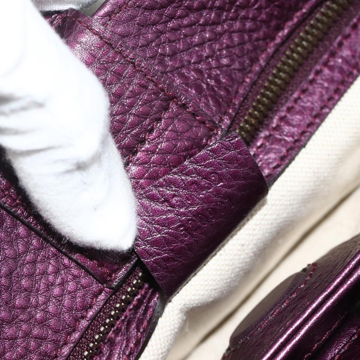 GUCCI Bamboo Hand Bag 2way Purple 336032 Auth BA12378A