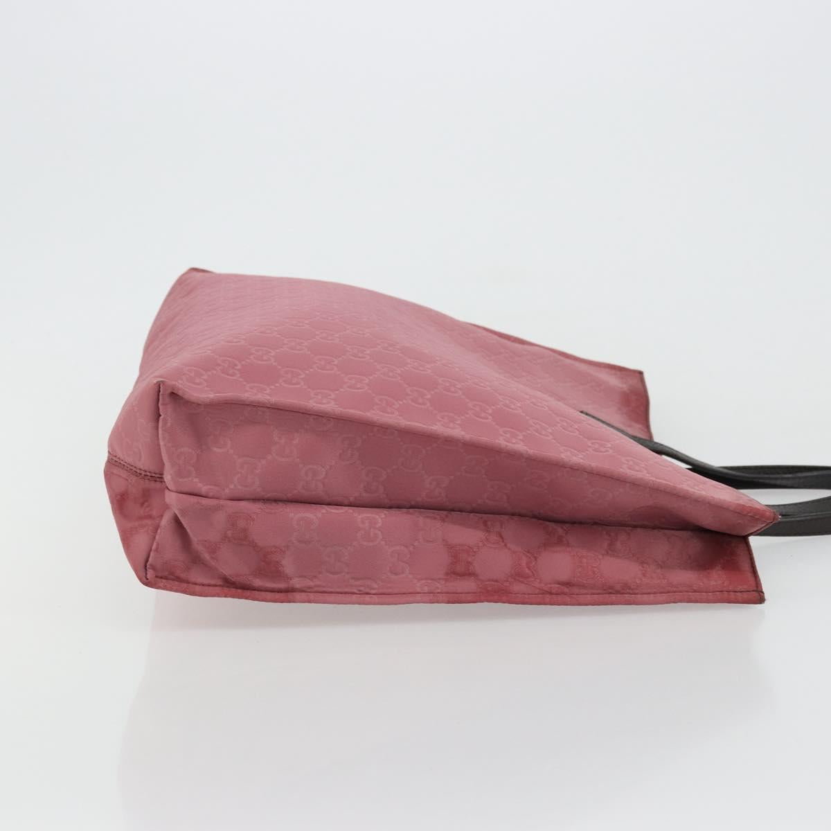 GUCCI GG Canvas Tote Bag Nylon Pink Silver 355732 Auth BA12380