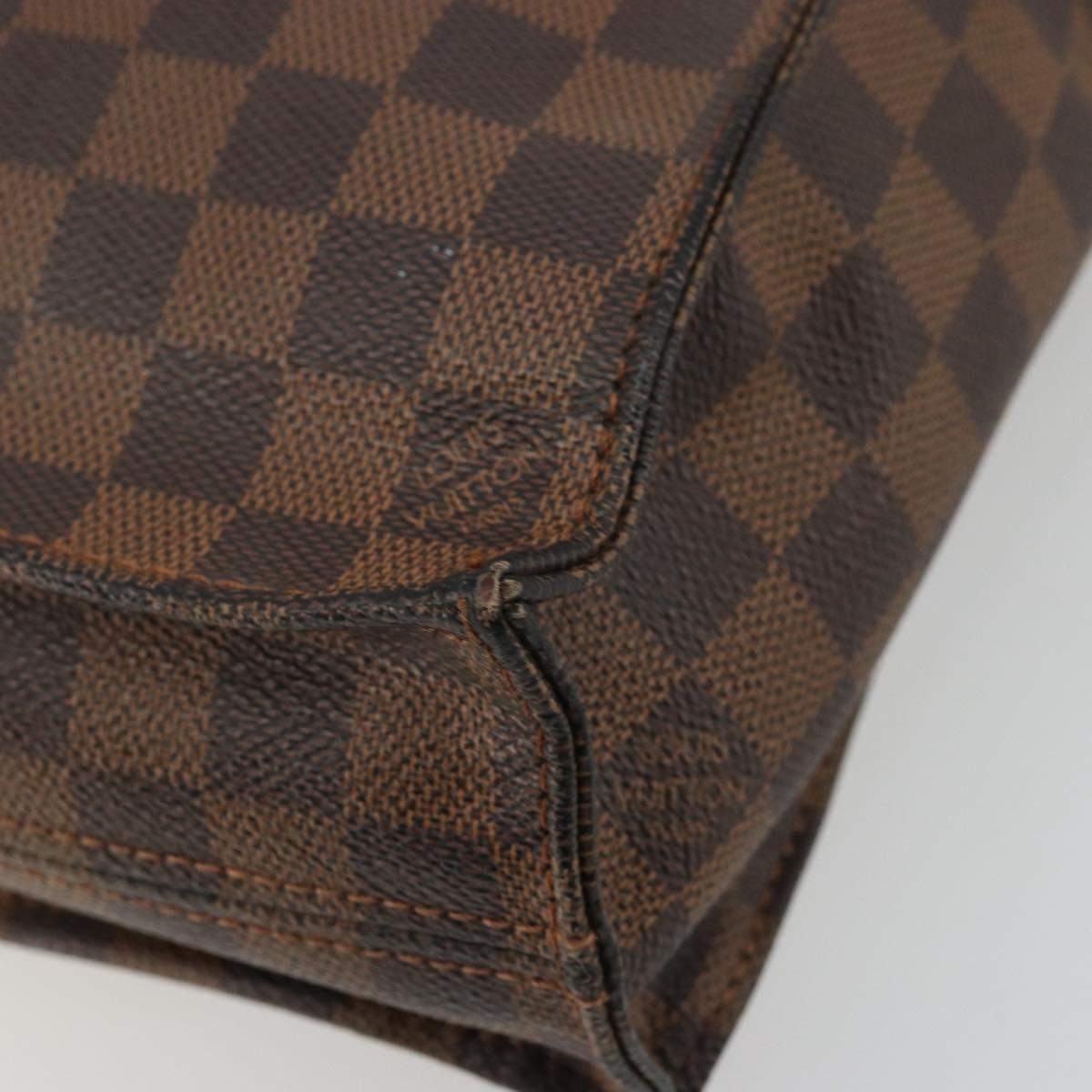 LOUIS VUITTON Damier Ebene Sac Plat Hand Bag N51140 LV Auth BA12381