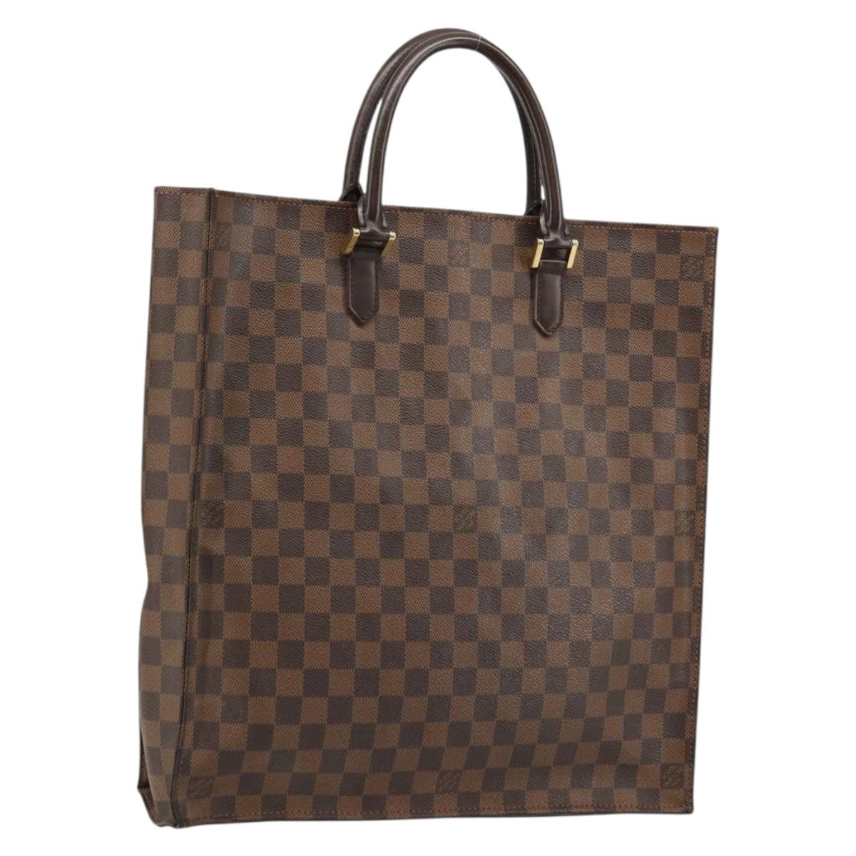 LOUIS VUITTON Damier Ebene Sac Plat Hand Bag N51140 LV Auth BA12381