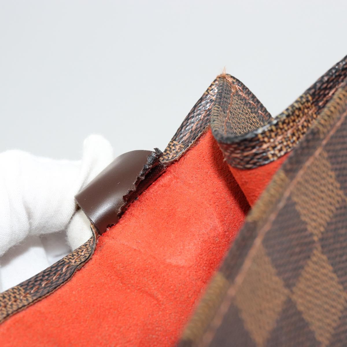 LOUIS VUITTON Damier Ebene Sac Plat Hand Bag N51140 LV Auth BA12381