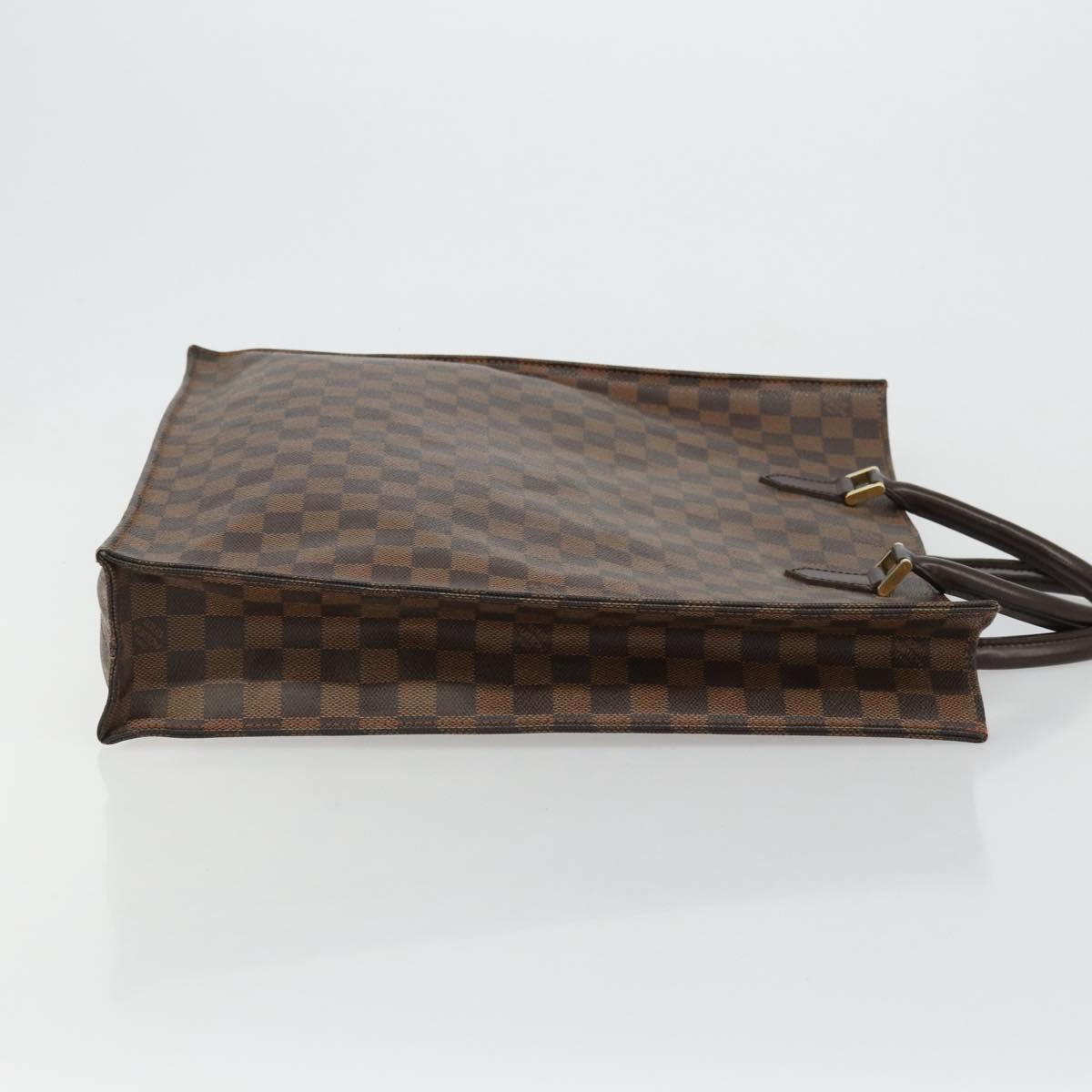 LOUIS VUITTON Damier Ebene Sac Plat Hand Bag N51140 LV Auth BA12381