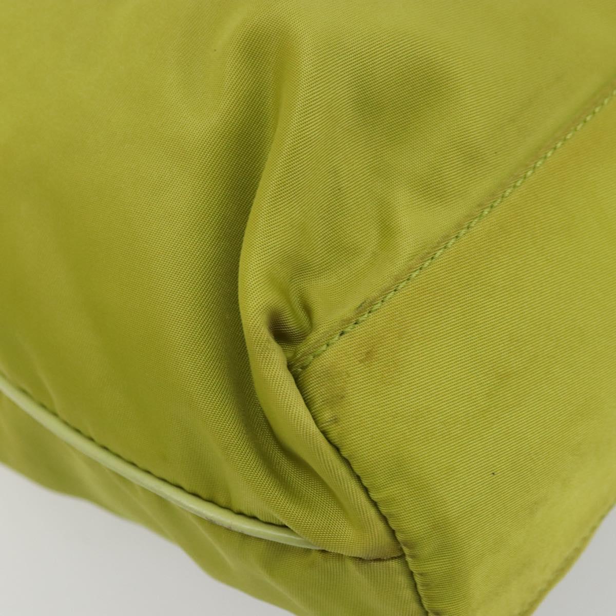 PRADA Tote Bag Nylon Green Gold Auth BA12382