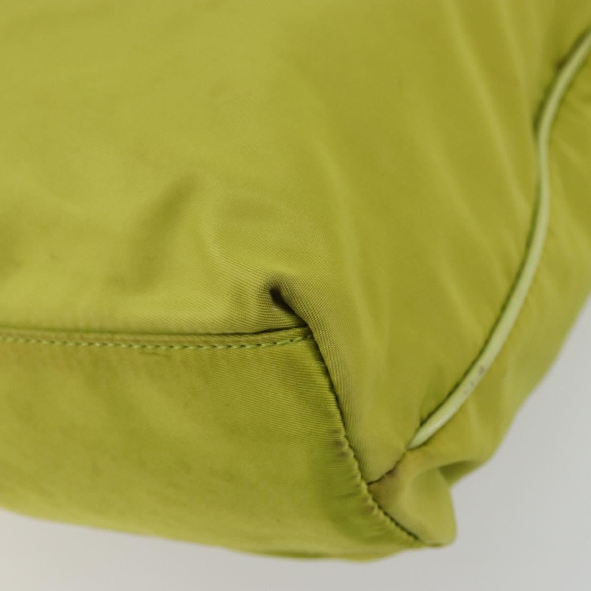 PRADA Tote Bag Nylon Green Gold Auth BA12382
