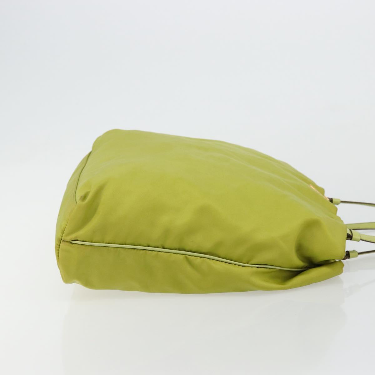 PRADA Tote Bag Nylon Green Gold Auth BA12382