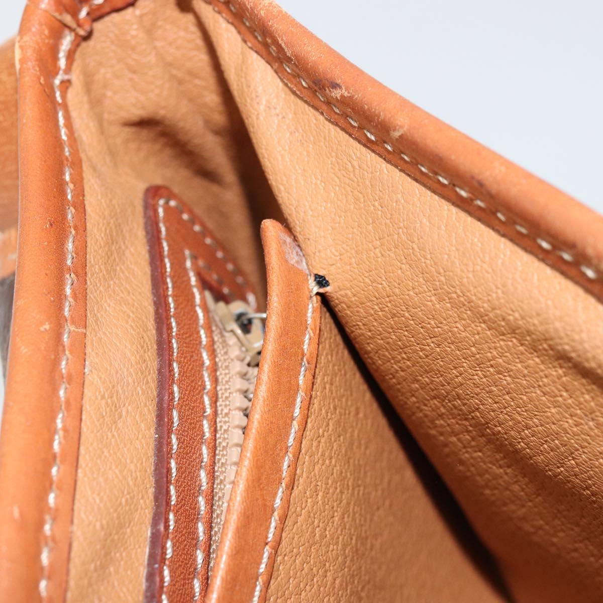 CELINE Macadam Canvas Shoulder Bag PVC Leather Brown Gold Auth BA12386