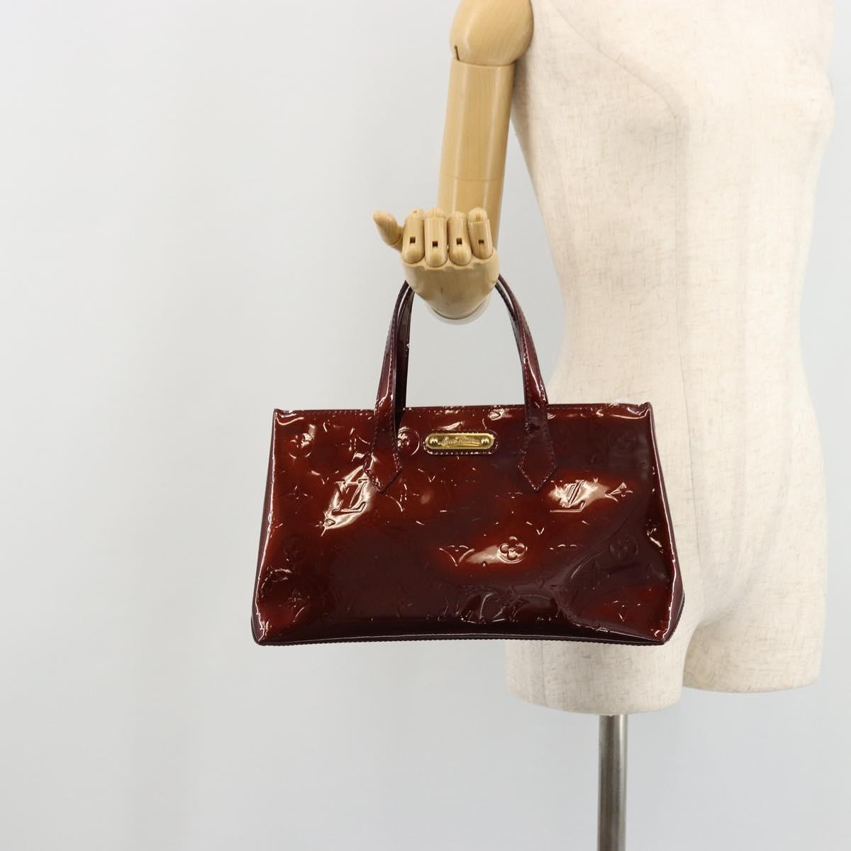 LOUIS VUITTON Monogram Vernis Wilshire PM Bag Pomme D'amour M93642 Auth BA12387A