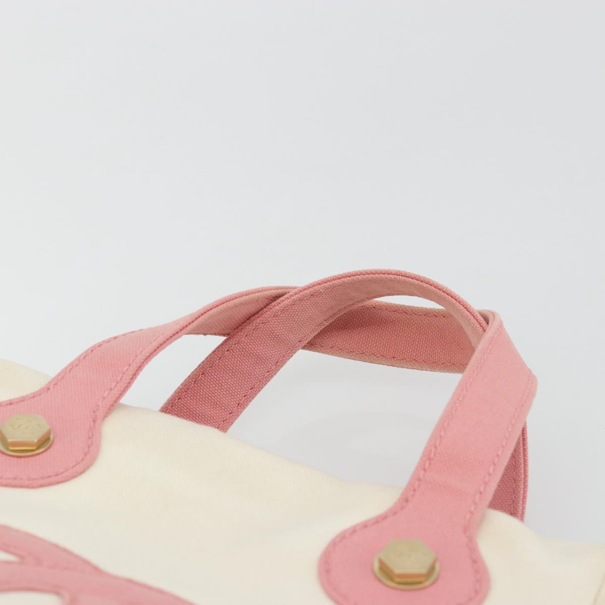 CHANEL Tote Bag Canvas Beige Gold CC Auth BA12393