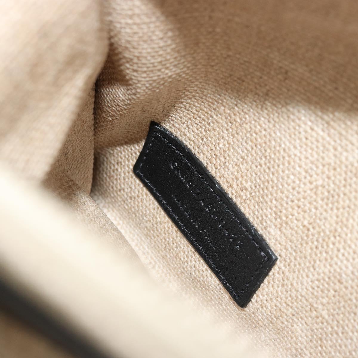 SAINT LAURENT Cabas Rive Gauche Bag Canvas Beige Silver 123435 Auth BA12394A
