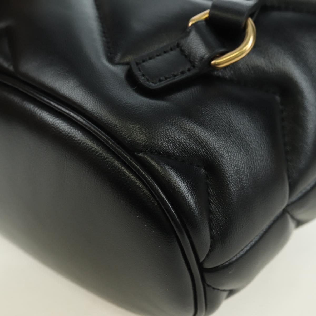 GUCCI GG Marmont Backpack Leather Black Gold 777253 Auth BA12395SAV
