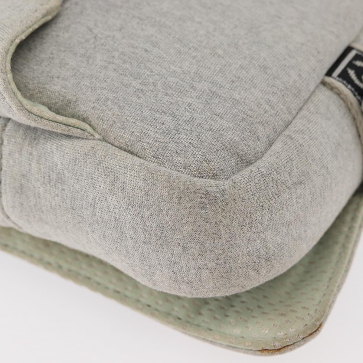 CHANEL Sports Line Waist bag Cotton Gray Silver CC Auth BA12396A