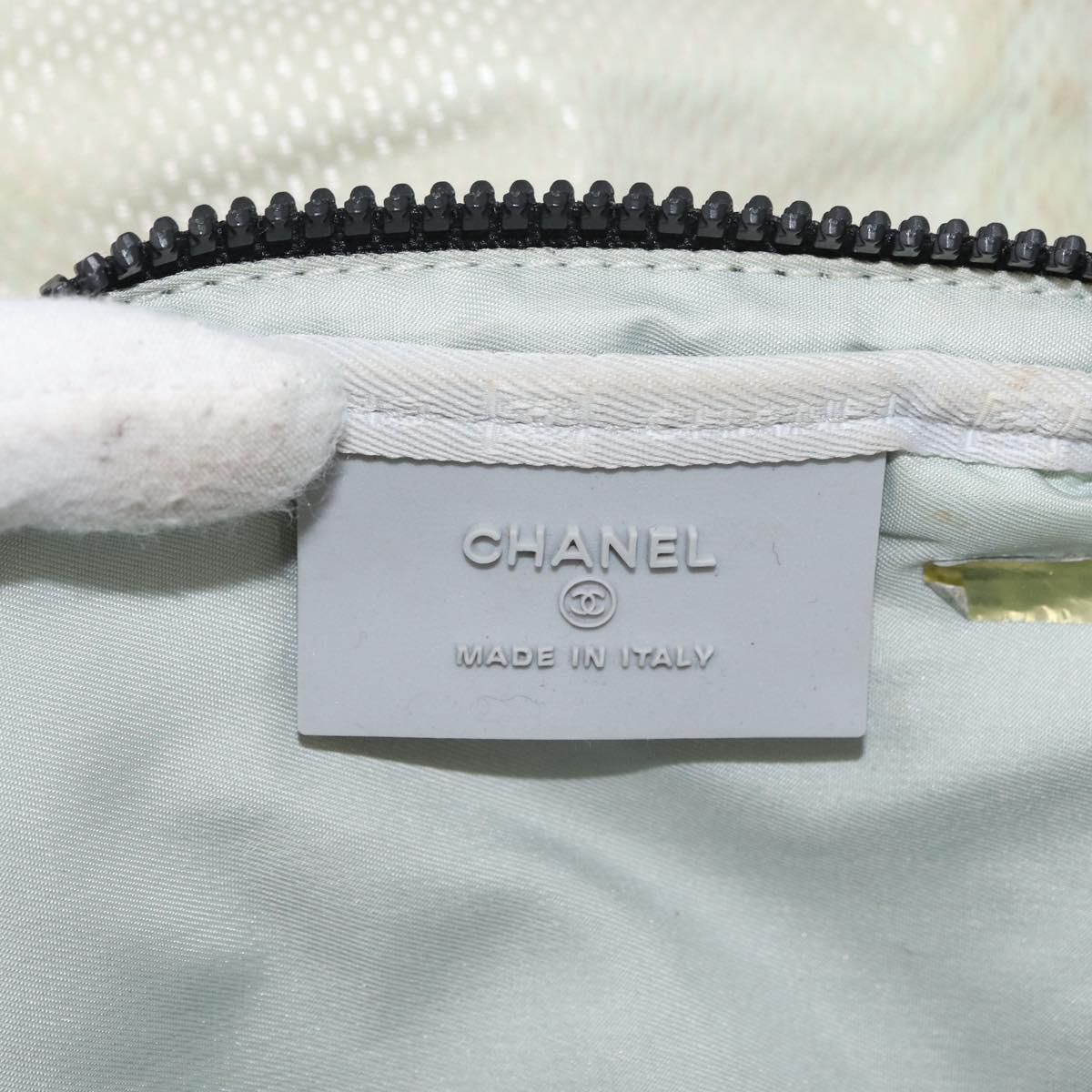 CHANEL Sports Line Waist bag Cotton Gray Silver CC Auth BA12396A