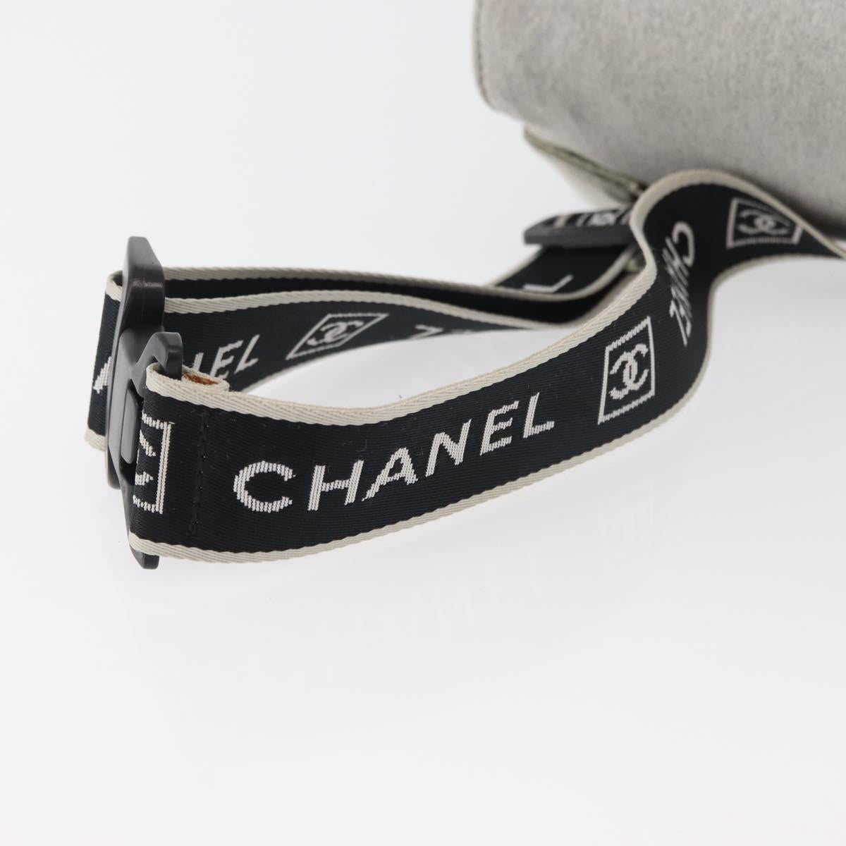 CHANEL Sports Line Waist bag Cotton Gray Silver CC Auth BA12396A