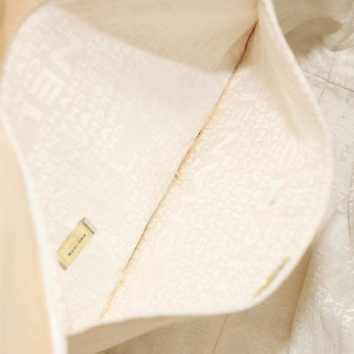 CHANEL Choco Bar Wild Stitch Hand Bag Canvas Beige Gold CC Auth BA12400A