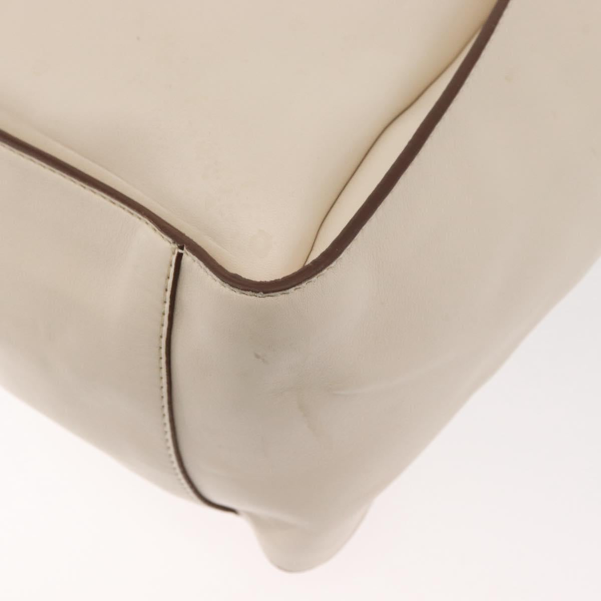 Stella MacCartney Tote Bag Leather Ivory Gold Auth BA12402A