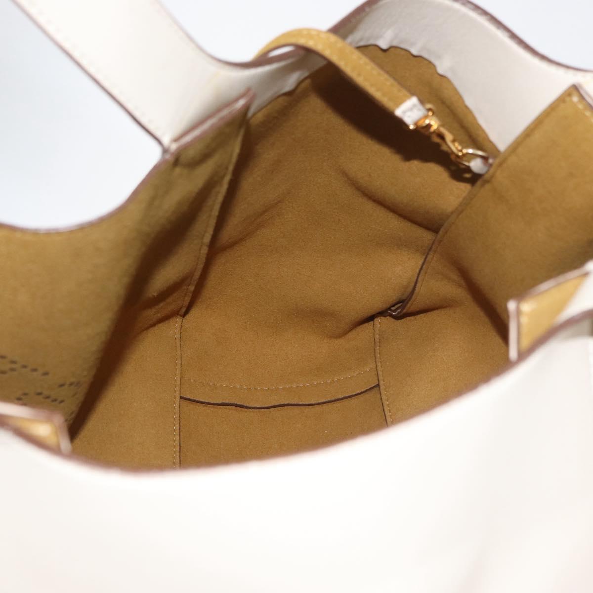 Stella MacCartney Tote Bag Leather Ivory Gold Auth BA12402A