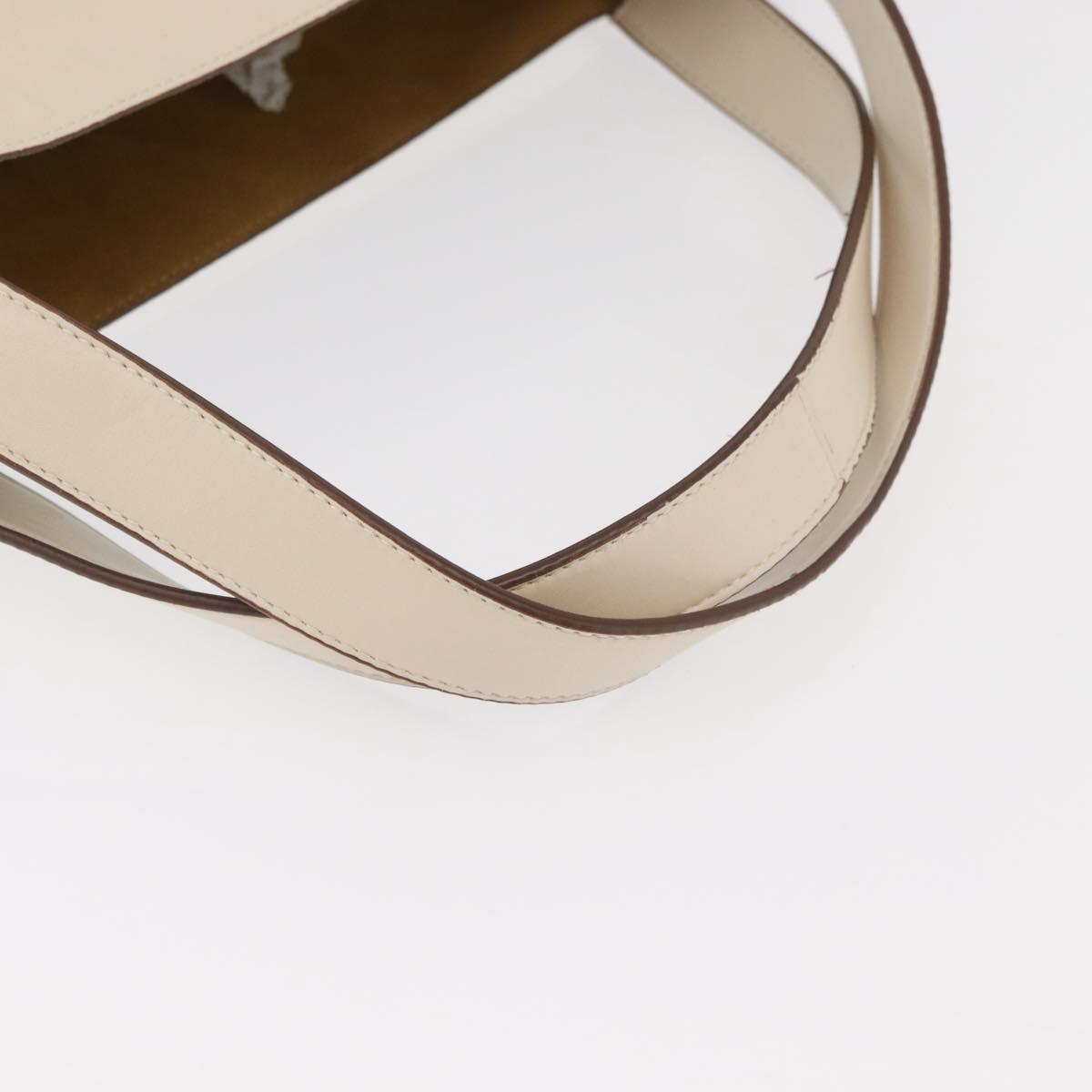Stella MacCartney Tote Bag Leather Ivory Gold Auth BA12402A