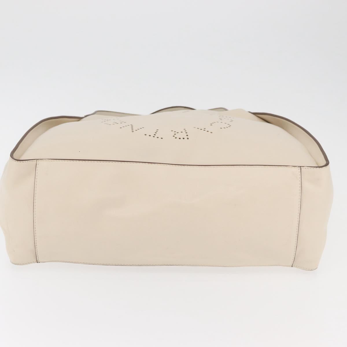 Stella MacCartney Tote Bag Leather Ivory Gold Auth BA12402A