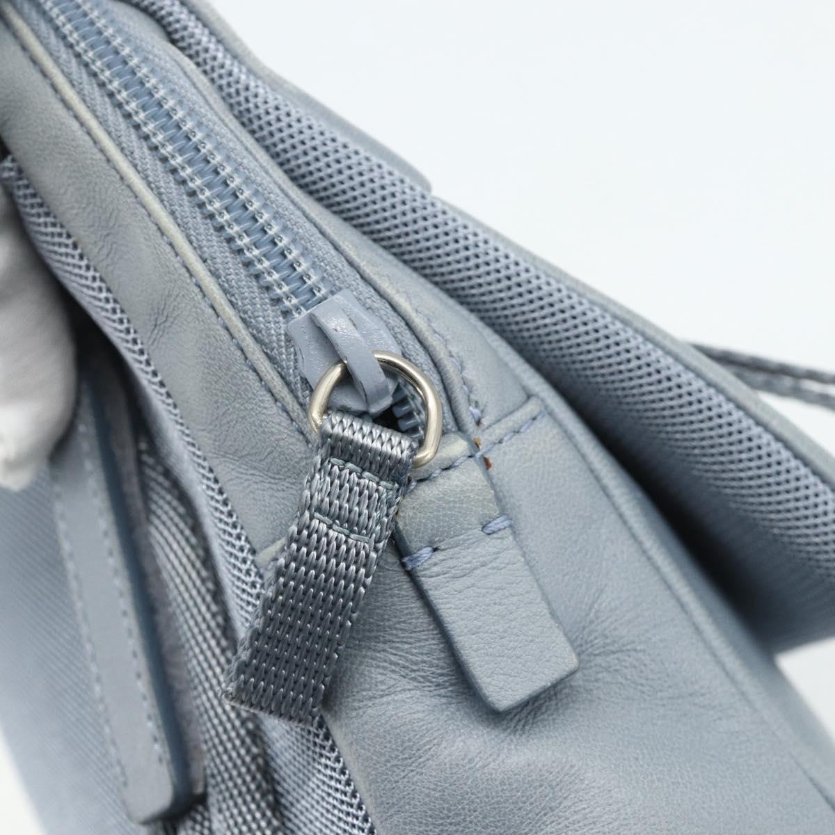 PRADA Backpack Leather Light Blue Silver Auth BA12406A