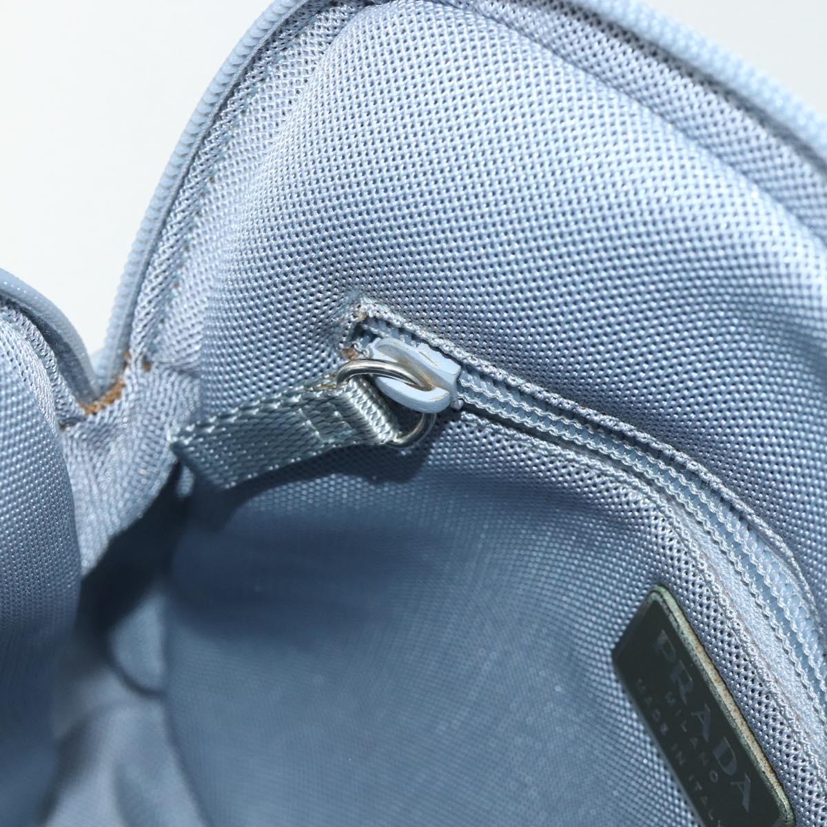 PRADA Backpack Leather Light Blue Silver Auth BA12406A