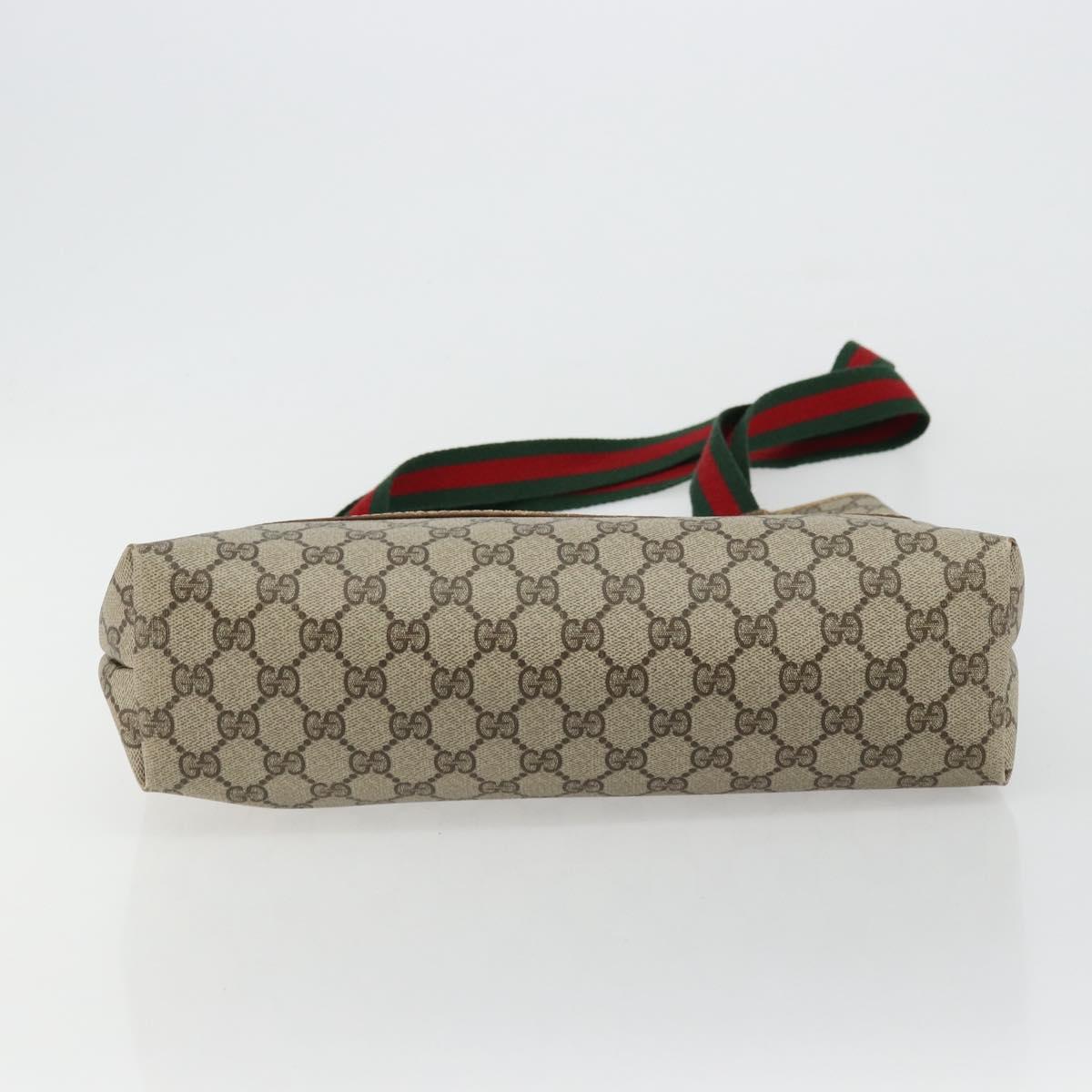 GUCCI GG Supreme Web Sherry Line Tote Bag PVC Beige Red 39 02 003 Auth BA12408
