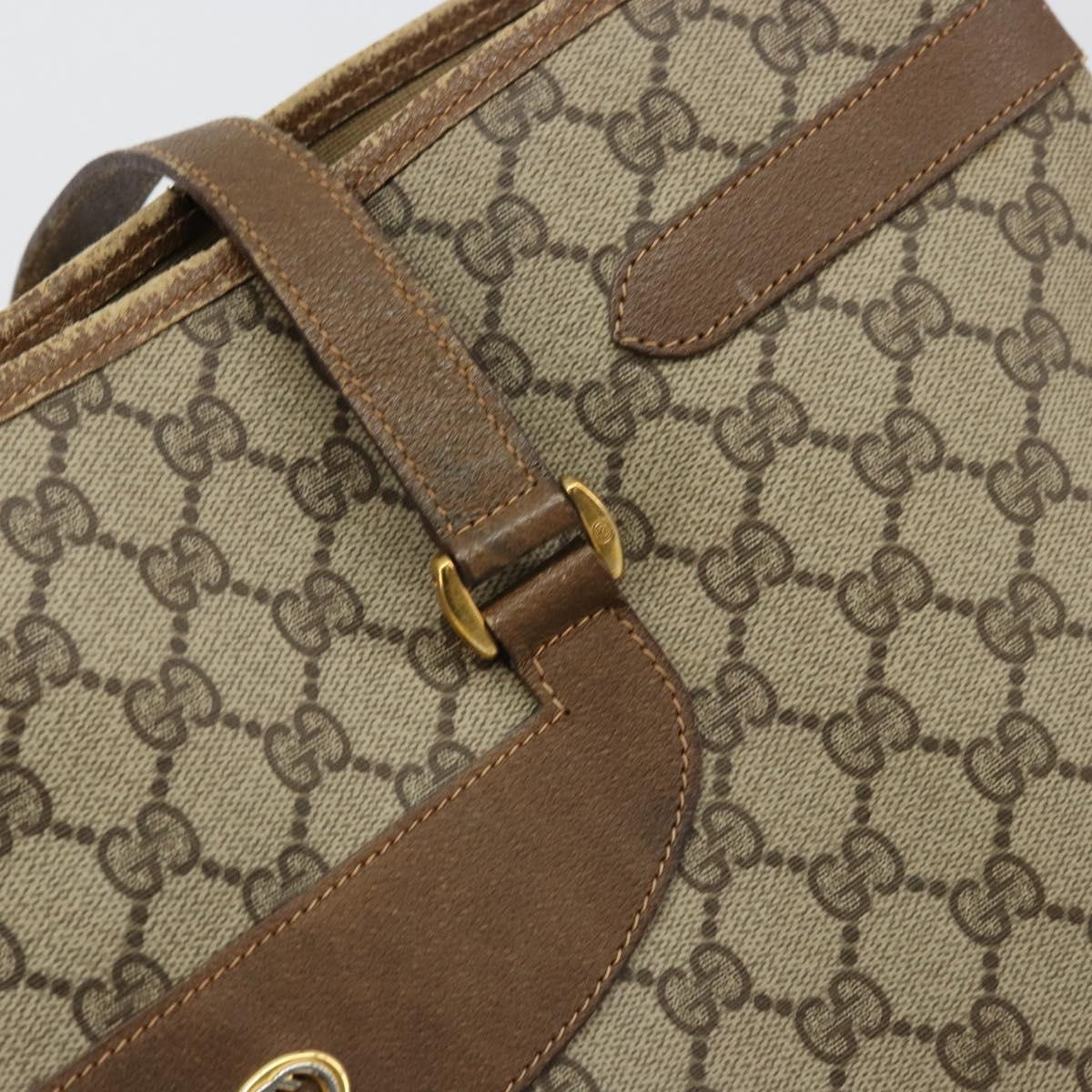 GUCCI GG Supreme Tote Bag PVC Beige Gold 39 02 061 Auth BA12409