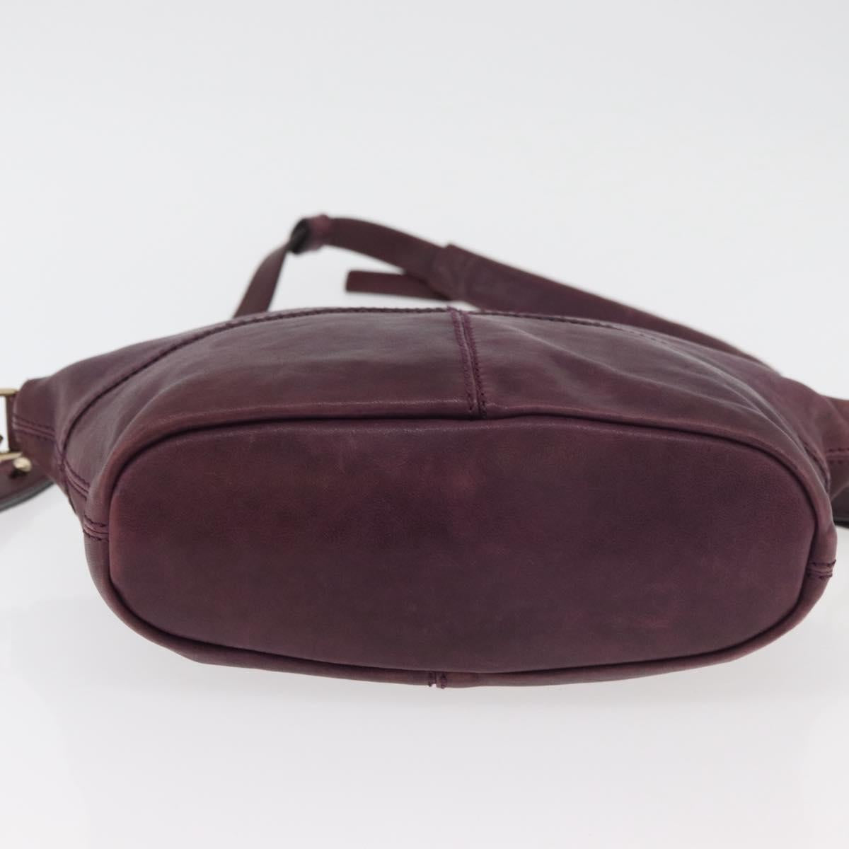 GIVENCHY Nightingale Hand Bag Leather 2way Purple Gold Auth BA12411A
