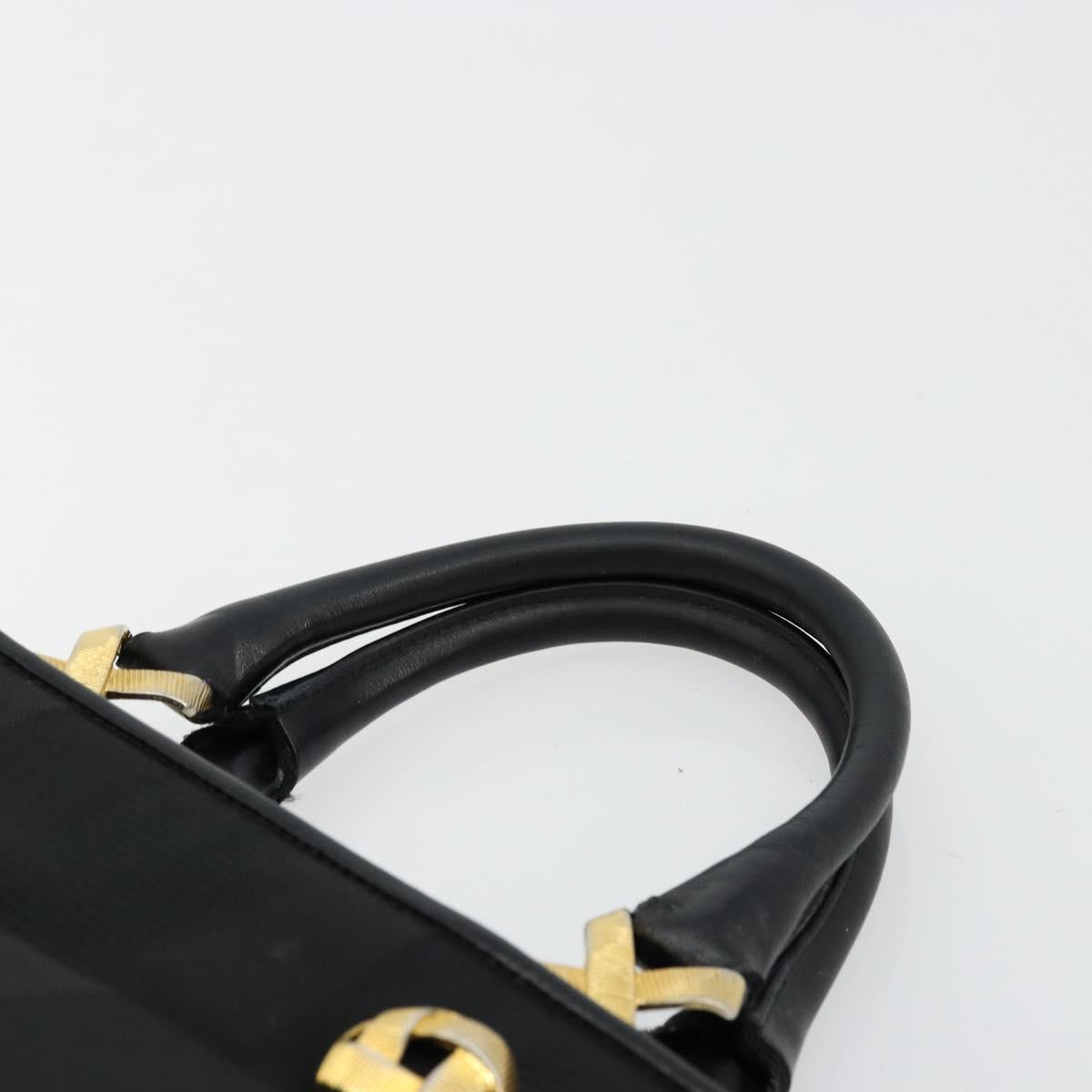 Salvatore Ferragamo Hand Bag Nylon Black Gold Auth BA12422