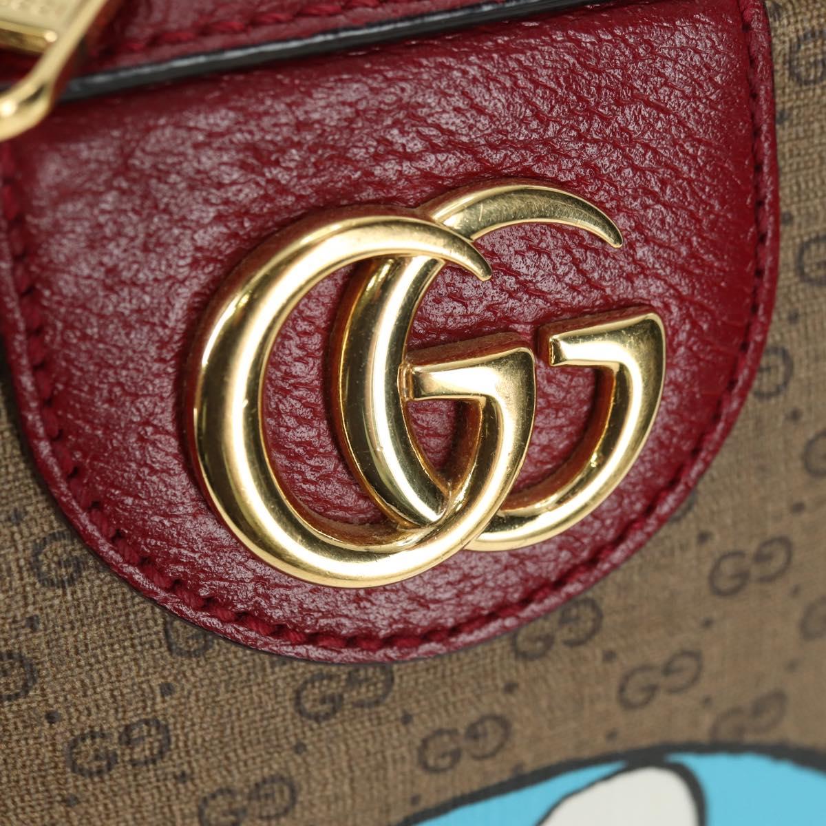 GUCCI Micro GG Supreme Doraemon Backpack PVC Beige Gold 647816 Auth BA12426M