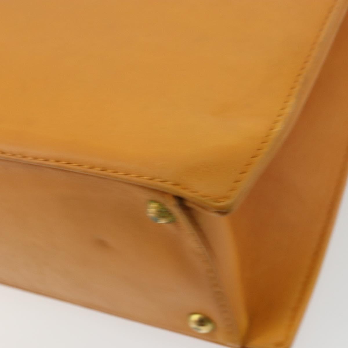 CHANEL Tote Bag Leather Orange Gold CC Auth BA12427A