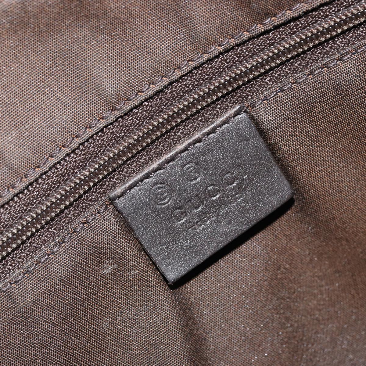 GUCCI GG Canvas Shoulder Bag Nylon Outlet Brown Gold 272351 Auth BA12428