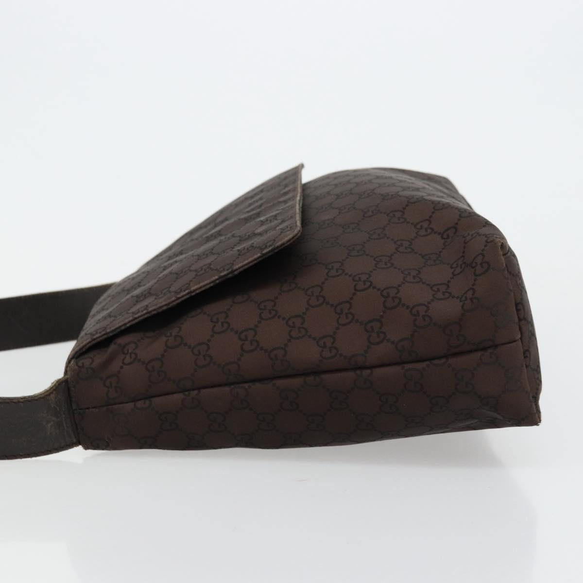 GUCCI GG Canvas Shoulder Bag Nylon Outlet Brown Gold 272351 Auth BA12428